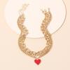 ins cold wind stacked with multi-layer red love necklace, European and American fashion choker hip hop hiphop collarbone chain