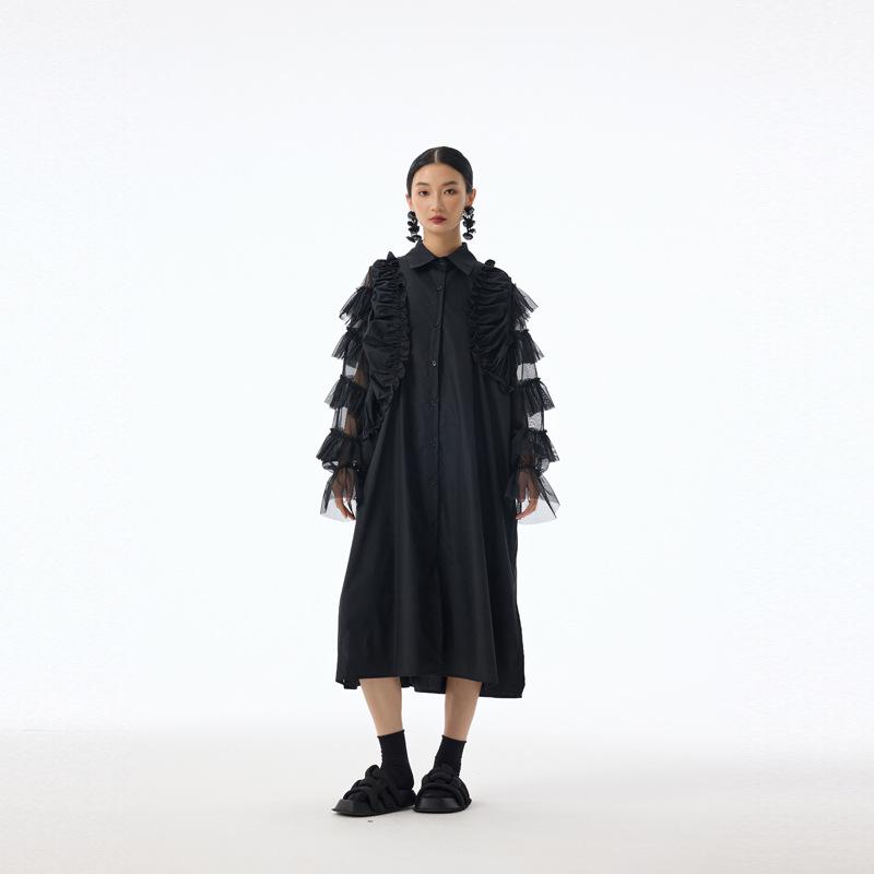 2026 Summer Japanese Retro Dark Pleated Sleeveless Dress – Slimming, Individual, Long