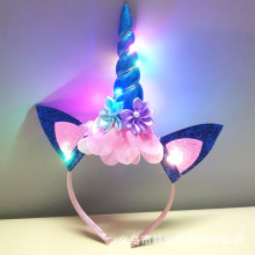Fascia Luminosa a Forma di Testa di Unicorno LED Halloween Fascia Luminosa Colorata a Forma di Testa di Unicorno Accessori per Feste
