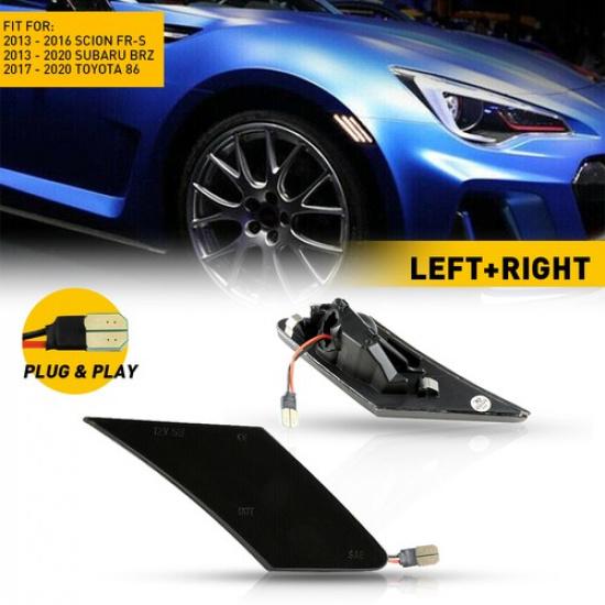 4 шт. Для Toyota Subaru 86 BRZ Scion FR-S Светодиодные габаритные огни по бокам затемненный корпус Белый