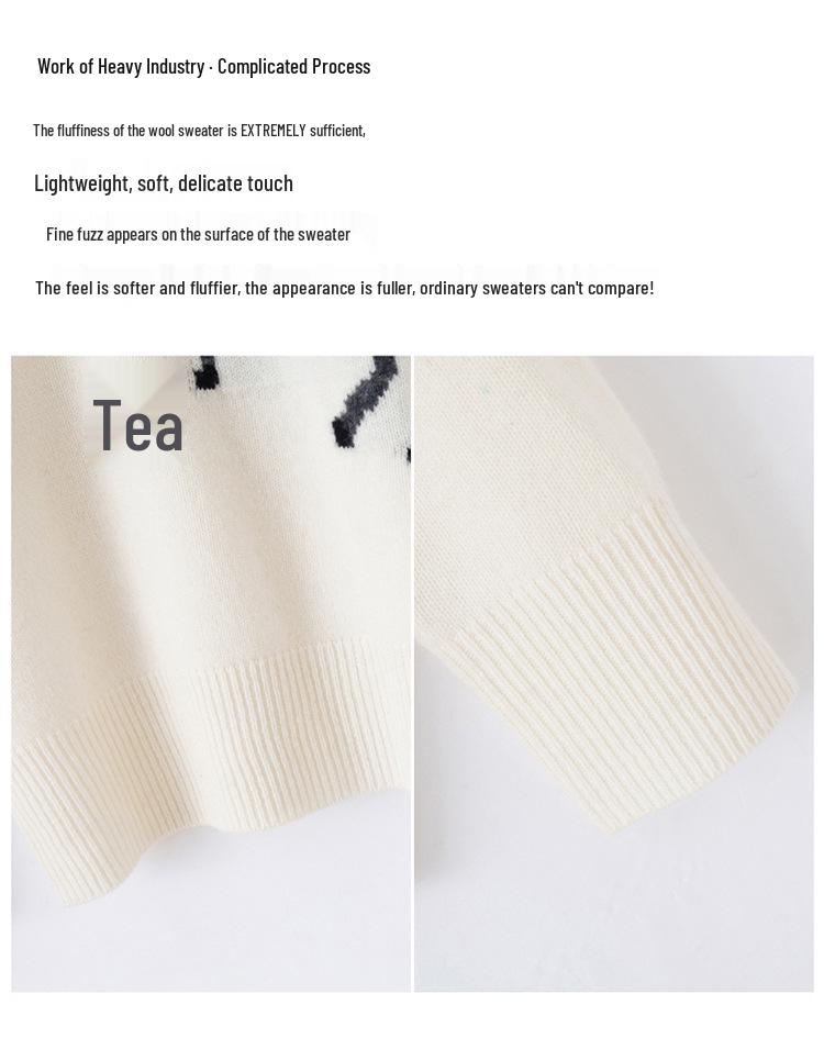 2025 Autumn/Winter Women's Pure Wool Round Neck Jacquard Horse Sweater