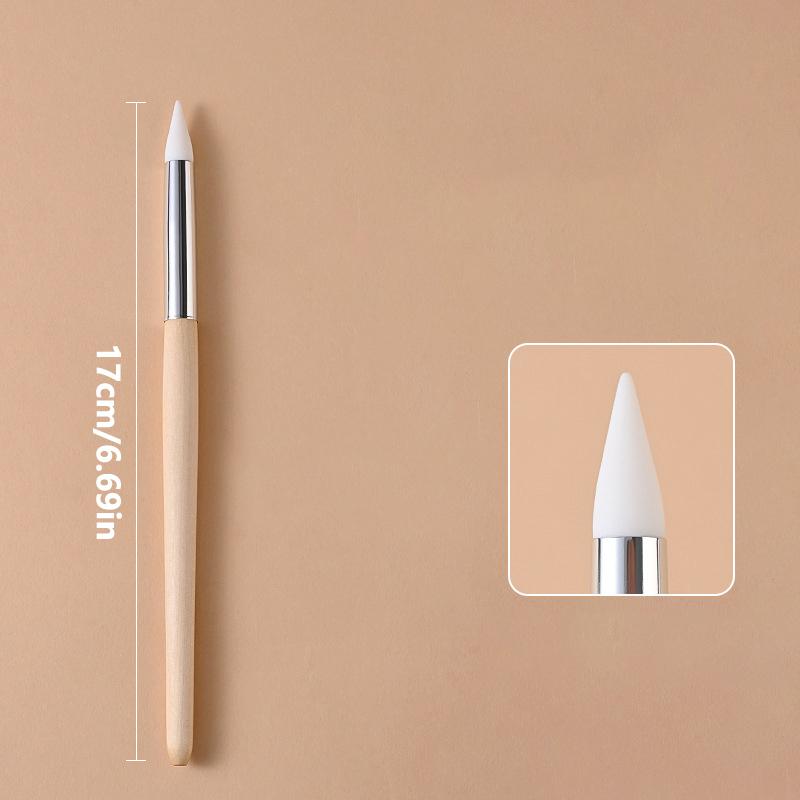 1 stk Silikon Neglekunst Penn Pensel Uv Gel Lakk Spiss 3D Bilde Diy Prikkeverktøy Lakkpensler Skulpturpenn Diy Manikyrverktøy