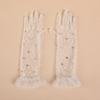 Girls White Lace Gloves With/without Rhinestones Decor for Weddings Birthdays and Special Occasion