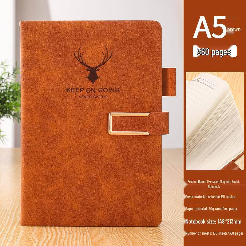 A5 Sheepskin Leather Business Notebook – Thick, Soft Cover for Meetings & Records