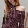 UNIFREE Korean Sweet-Cool Off-Shoulder Slim Fit Shirt with Straps