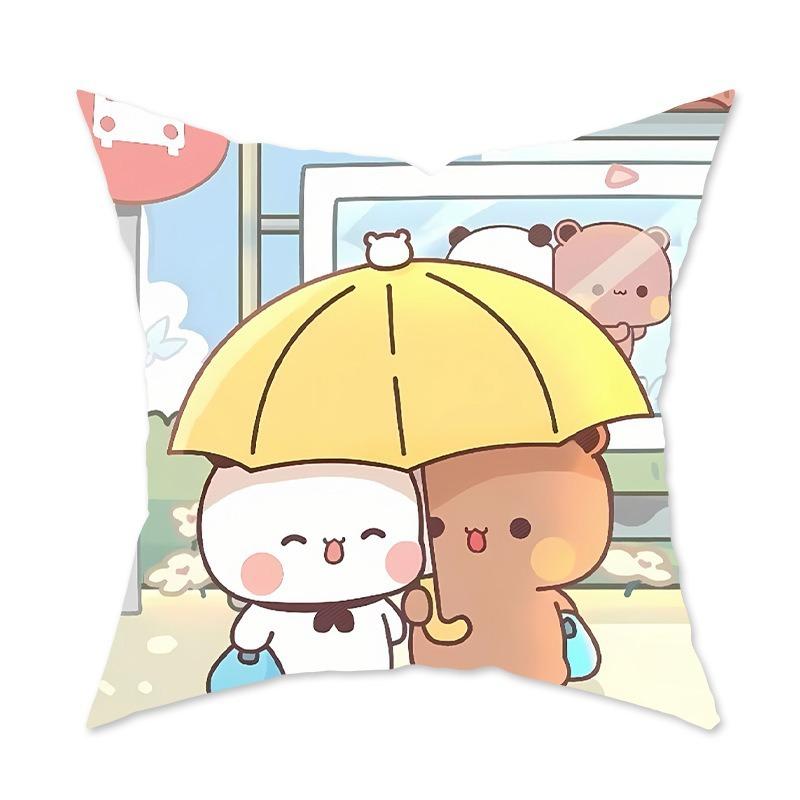 Cute Cartoon Pillow Decorative Sofa Living Room Cushion Bedroom Cartoon Pattern Pillow Back Pillow Lumbar Pillow Case