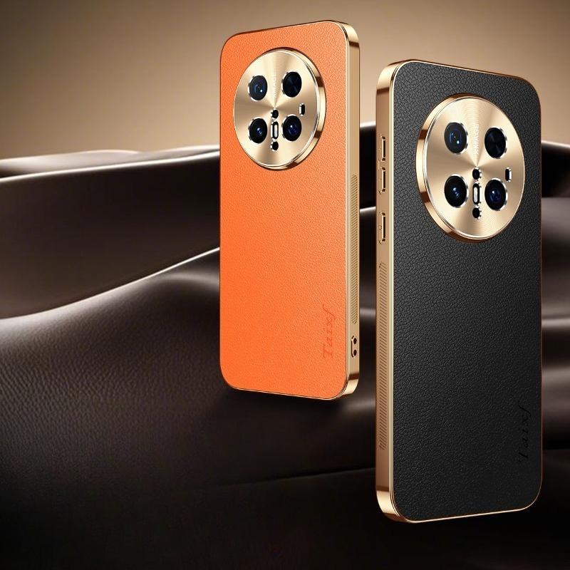 Leather Plating Shockproof Protection Cover For Huawei Mate 70 60 Pro + Plus Texture Lichee Pattern Case For Mate 50 40 30 Pro