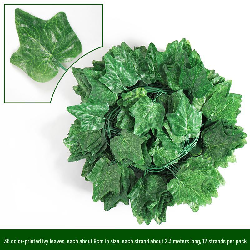 Green Leaf Rattan Grape Decorative Artificial Vine for Balcony & AC Pipe Cover