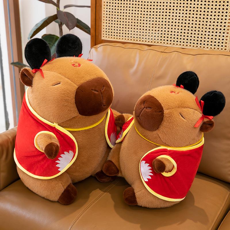 Entzückendes Nezha Capybara Plüschtier - Niedliches Stofftier Bettzeitpuppe Geschenk für Mädchen