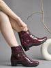 Botines Cortos de Tacón Grueso para Mujer Shoetopia con Suela Antideslizante, Botines de Tobillo Cómodos y Modernos | Suela Suave Acolchada | Casual, para Fiesta y para el Invierno