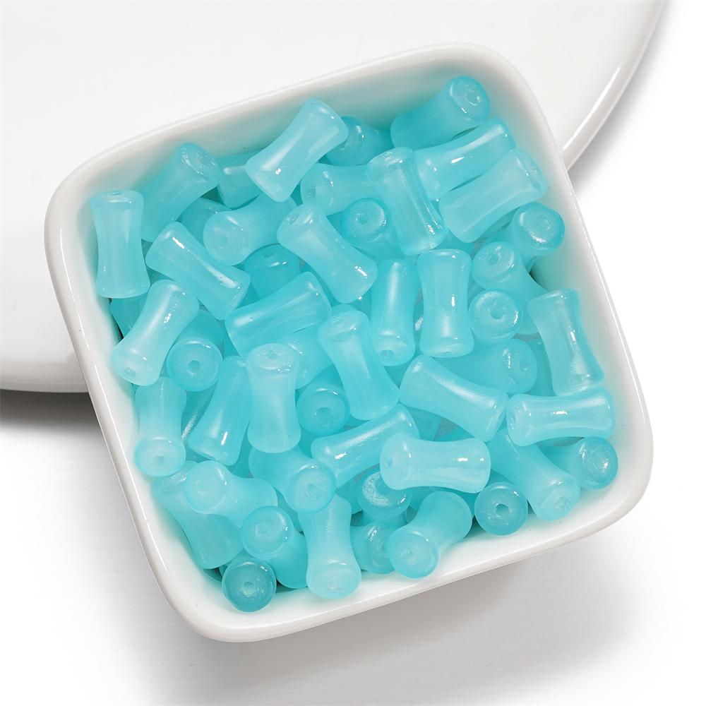 30Pcs 6.5x11.5mm Imitation Jade Bamboo Joint Charm Glass Loose Beads for DIY Handmade Jewelry Bracelet Necklace Making Supplies