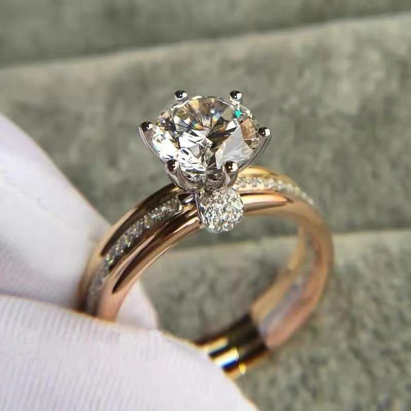 3 Carat D Color Moissanite Ring in AU750 White Gold with Side Stones - Includes Authenticity Certificate