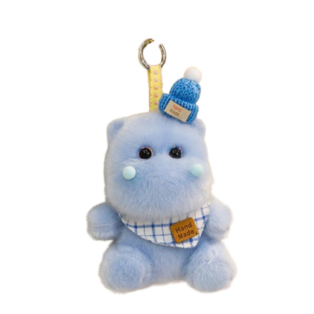 Stuffed Animal Hippos Plush Keychain PP Cotton Purple Hippos Plush Toy Backpack Decoration