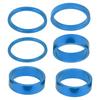 6Pcs Bicycle Headset Spacer Aluminium Alloy Bike Handlebar Stem Spacers for Mountain BikeBlue