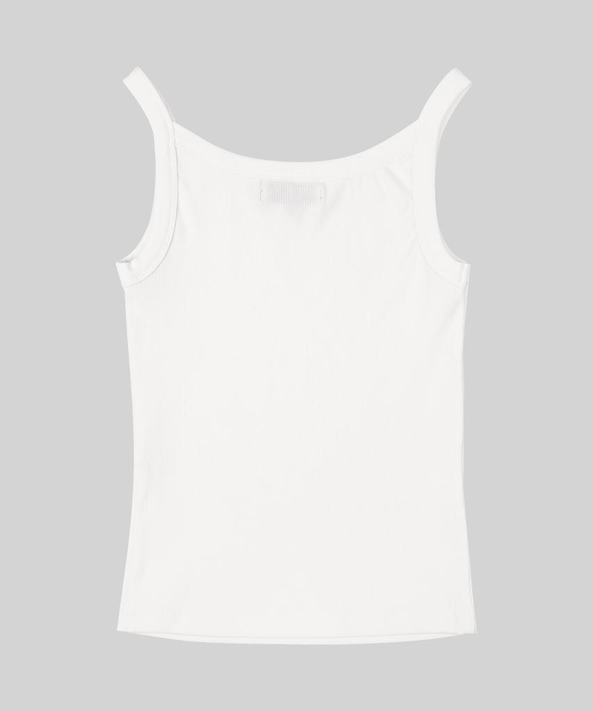 SELITIO Basic Logo Sleeveless Top White