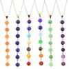 Handmade Multi-Color Agate Stone Pendant with 8mm Yoga Buddhist Beads Necklace N544