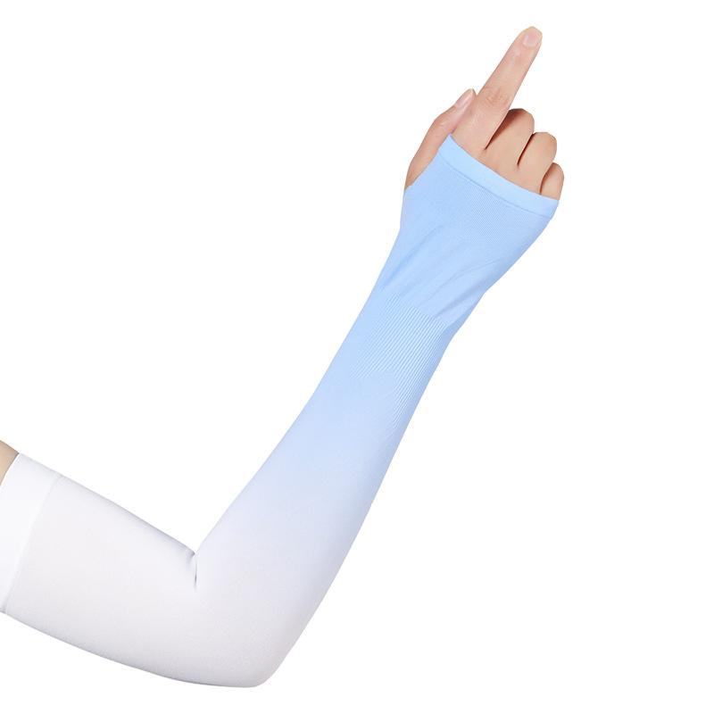 

1Pair Gradient Sunscreen Ice Silk Arm Sleeve Summer Driving Arm Cover Loose Uv Protection Outdoor Cycling Arm Sleeve