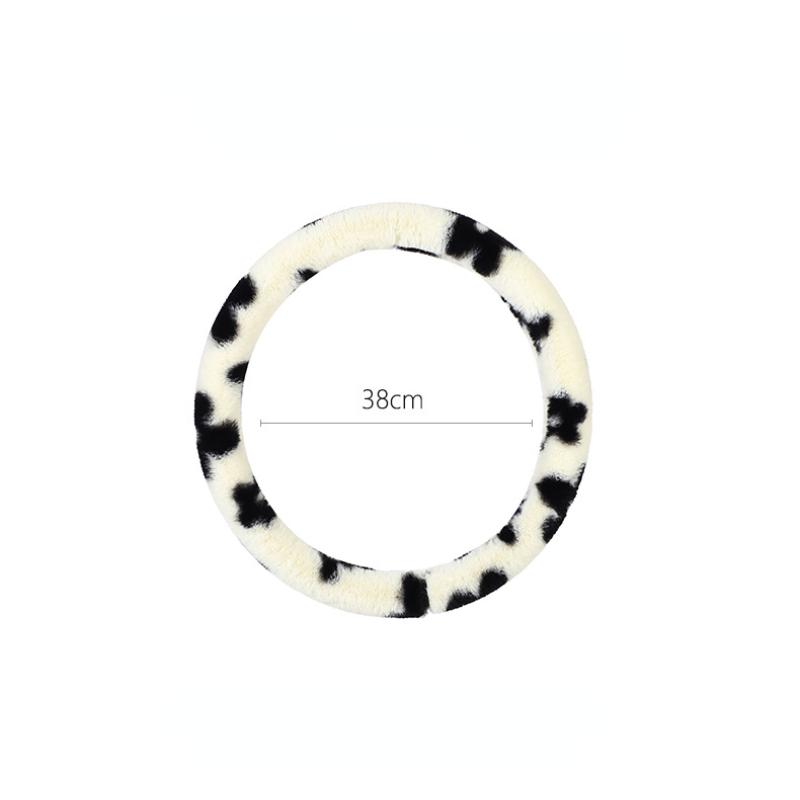 38CM Zimowy Pokrowiec na Kierownicę Samochodową Pluszowy Ciepły Puszysty Modny Uroczy Produkt Akcesoria Wewnętrzne dla Kobiety Dziewczyn Kierowcy