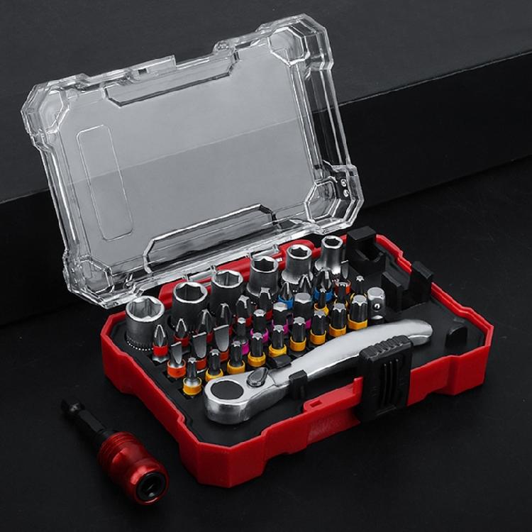38Pc Magnetic Ratchet Screwdriver Bit Set Durability Ergonomic Design For Precise Automotive Electronics Maintenance