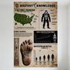 Vintage Bigfoot Knowledge Infographic Metal Tin Sign, US Sightings & Skeletal Bigfoot Art, Wall Decor for Man Cave Home Bar Pub