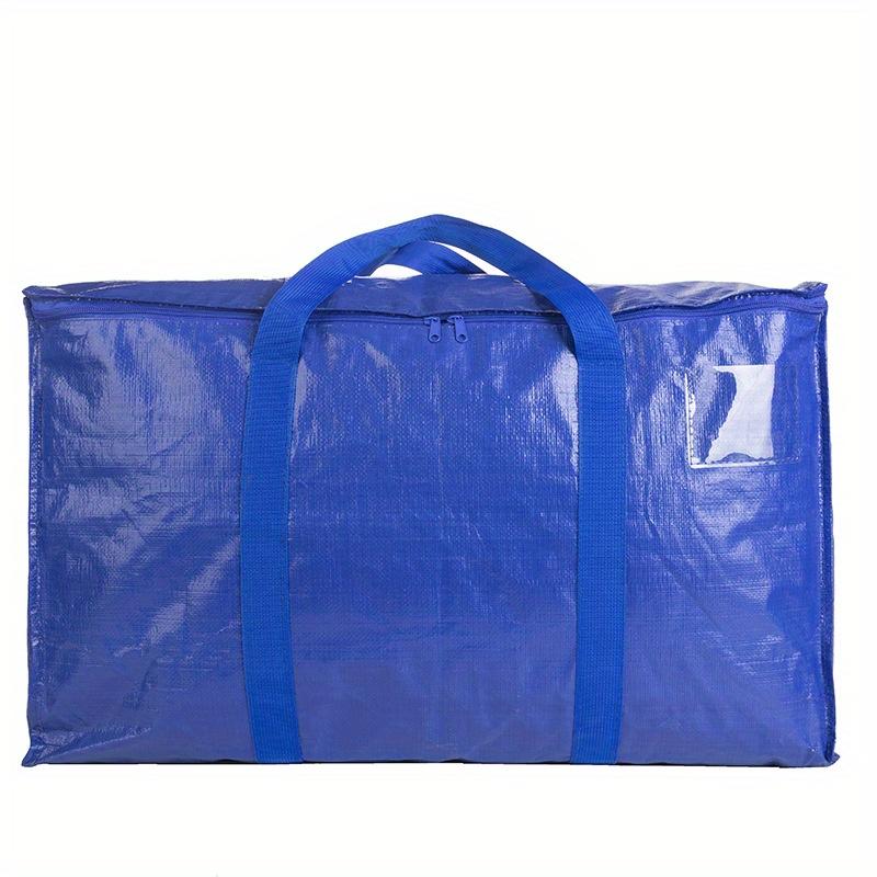 1 шт. очень большие сумки для переезда с молниями и ручками для переноски, сверхмощная сумка для хранения для экономии места при переезде синий