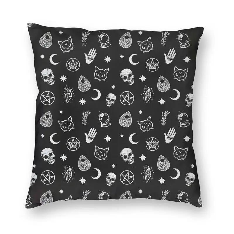 halloween witch crow square pillowcase decoration gothic mystery magic  cushion sofa car   kama casal