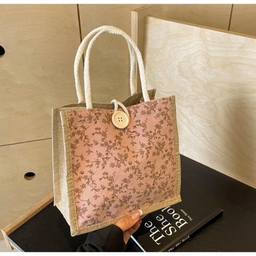 New Floral Print Handheld Bag Versatile Portable Tote Bag Casual Commuting Bag Women