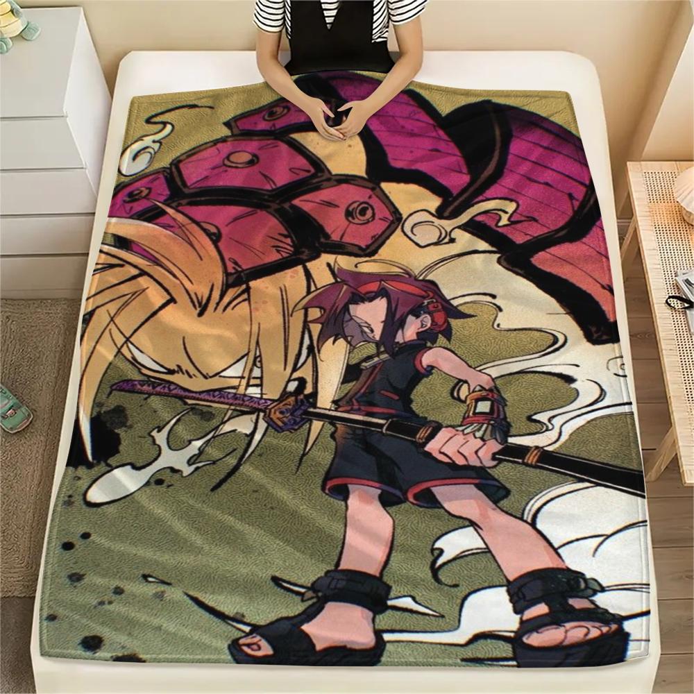 

1PC Shaman King Print Flannel Blanket, High quality Comfortable for All Seasons, Home Decor, Warmth and Comfort, Perfect for Christmas Gifts154 80cm x 120cm