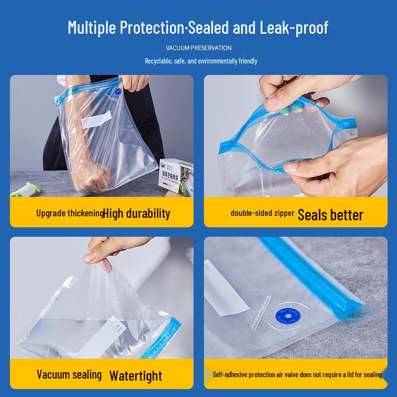 Textured Vacuum Seal Bags for Food Preservation and Compression