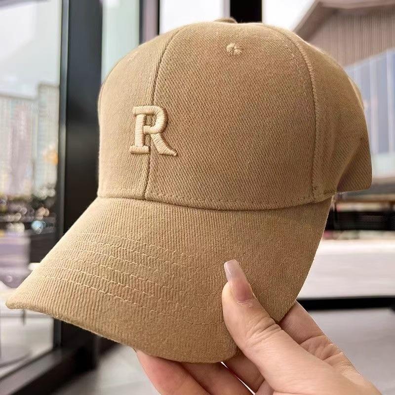 Hard top ins baseball cap men's simple and versatile face small fashion outdoor letter embroidery sunshade women's cap