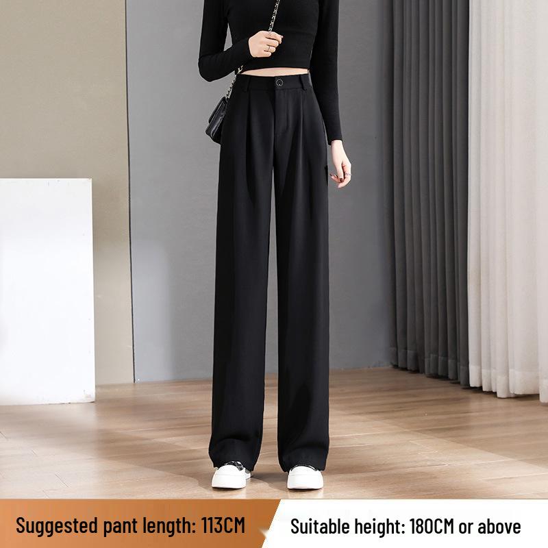 

Женские летние 2023 черные брюки от костюма прямого кроя с высокой посадкой L (116-125 lbs)