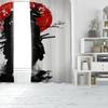 2pcs- Cherry Blossom Sunset Samurai Polyester Curtains, Pole Bag Curtains 42*84, Bedroom, Living Room, Home Room Decoration