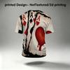 Polyester T-Shirt für Herren - Poker Karten Grafik, Modisches Design, Bequemer Stoff, Trendiges Vielseitiges T-Shirt für den Täglichen Lässigen Look