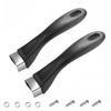 2Pcs Bakelite Pot Handle Black Scald-Proof Long Handle Grip Replacement, with Screw