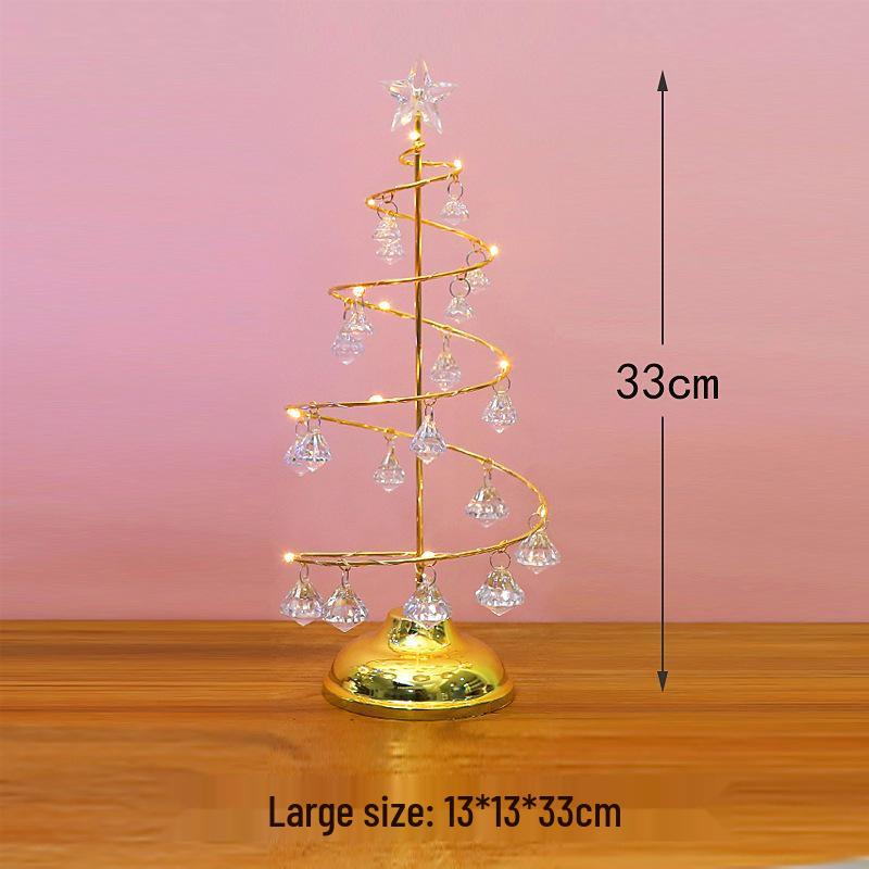 LED Kristall Weihnachtsbaum: Galvanisiertes Eisenkunst Tischornament & Nachtlicht