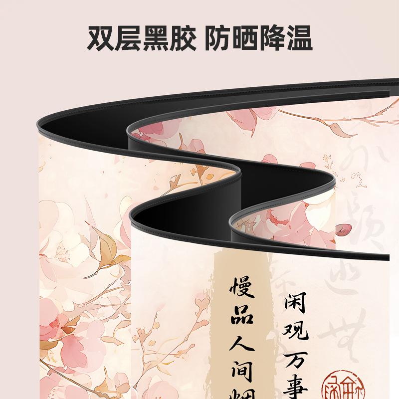 2025 Explosive Three-fold 12-bone Double-layer Vinyl Digital Solid Wood Handle Weather and Rain Sunscreen Parasol