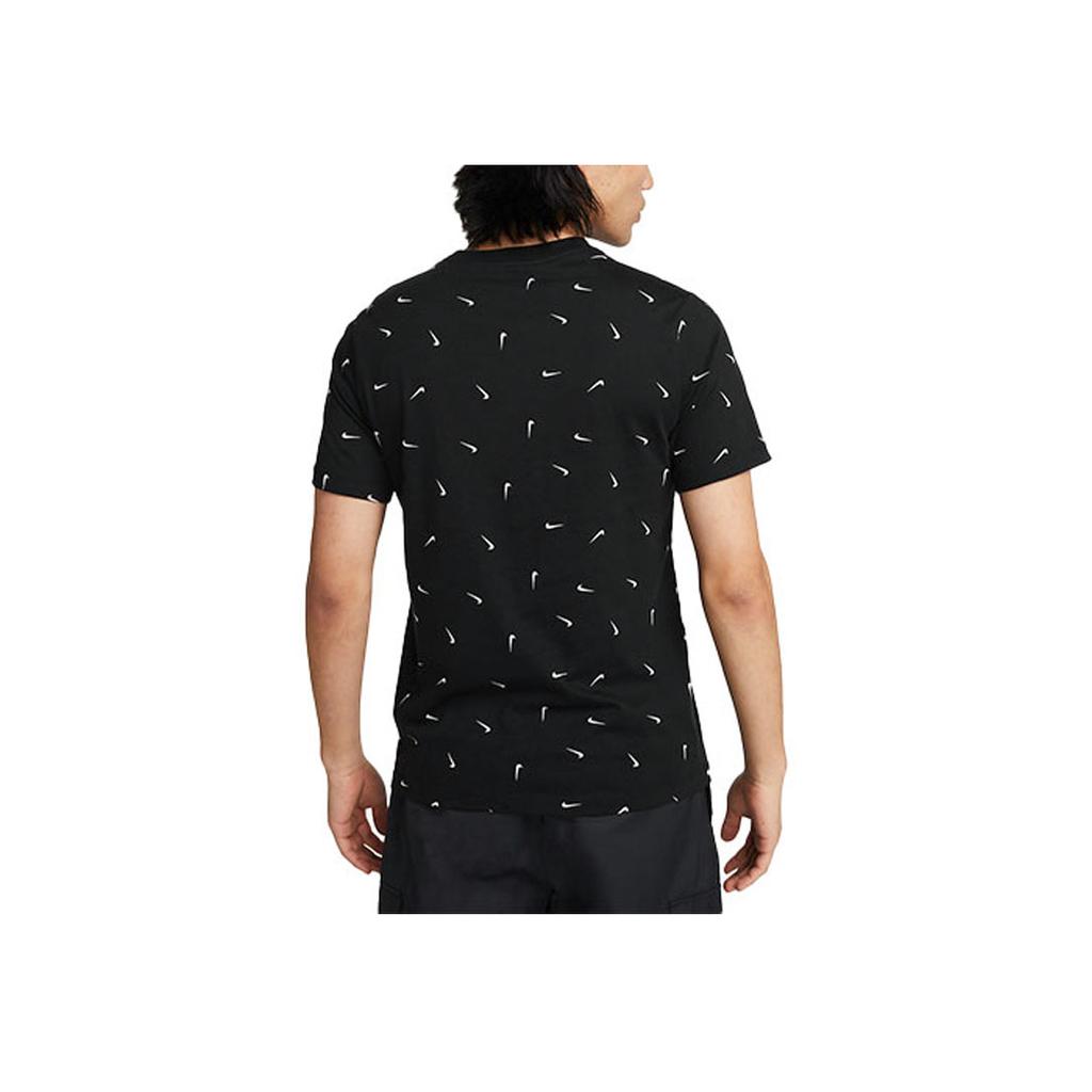 Nike Logo-Print Rundhals Kurzarm T-Shirt Herren Tops Schwarz DR7910-010