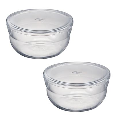 HARIO Bowlup Heat-Resistant Glass Storage Bowl 1200ml X 2-Piece Set Clear BLP-3012-T
