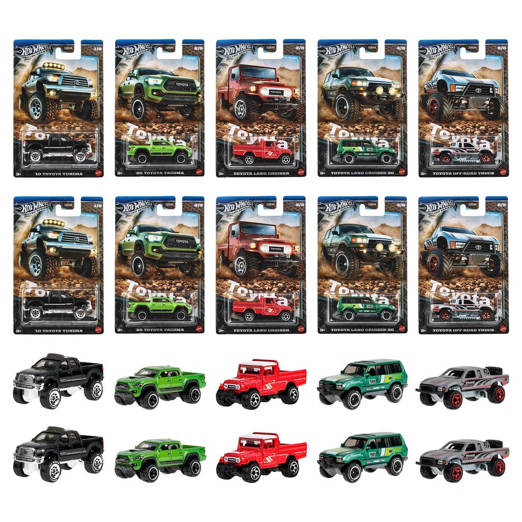 Hot Wheels Theme Automotive Assortment Toyota Trucks Vehicle Toy Mini Car 10 Cars Box Sold Ages 3 and Up Multi - 987N-GDG44