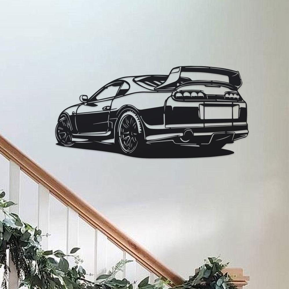 Modern Luxury Car 1pc Metal Wall Art - Sleek Black Iron Design with, Perfect for Office, Living Room, Bedroom, Terrace, Kitchen