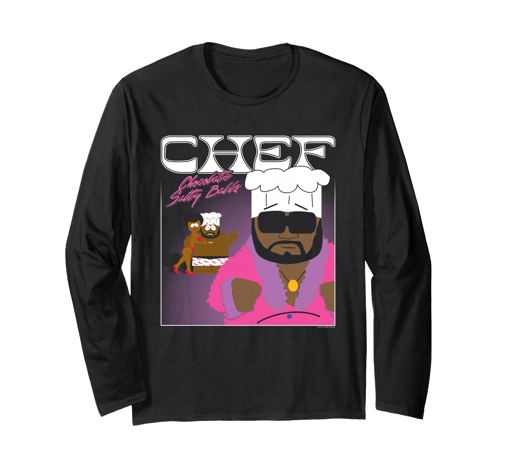 

South Park Chef Chocolate Salty Balls Album Cover Cartoon Long Sleeve T-Shirt