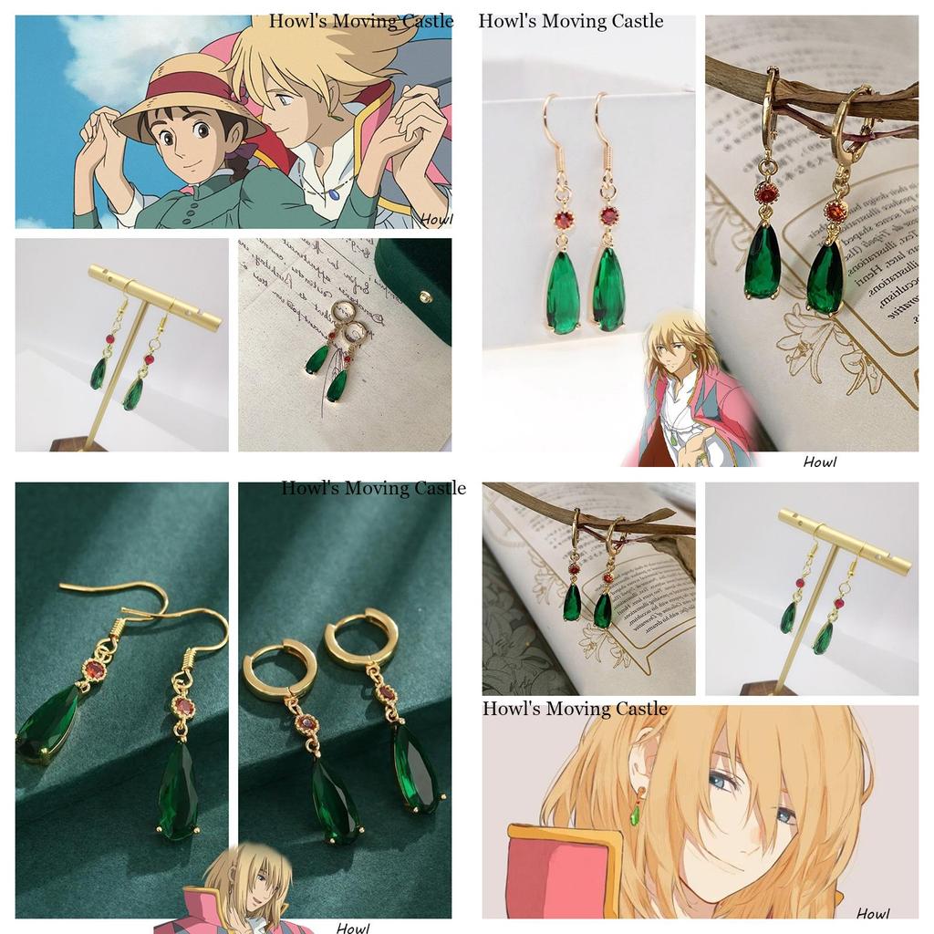 Fashionable Geometric Ear Jewelry Howl's Moving Castle Drop Earrings