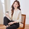 Women's Ruffled Stand Collar Long Sleeve Blouse