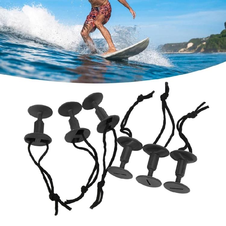 6Pcs Surfboard Leash Plugs with Cord String Bodyboard Surfboard Leash Plugs Water Sports Surfing Accessories