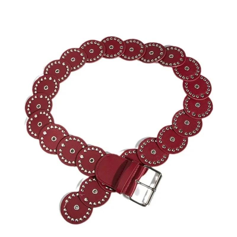 Retro Artful Faux Leather Belt With Irregular Pattern And Pin Closure For Ladies