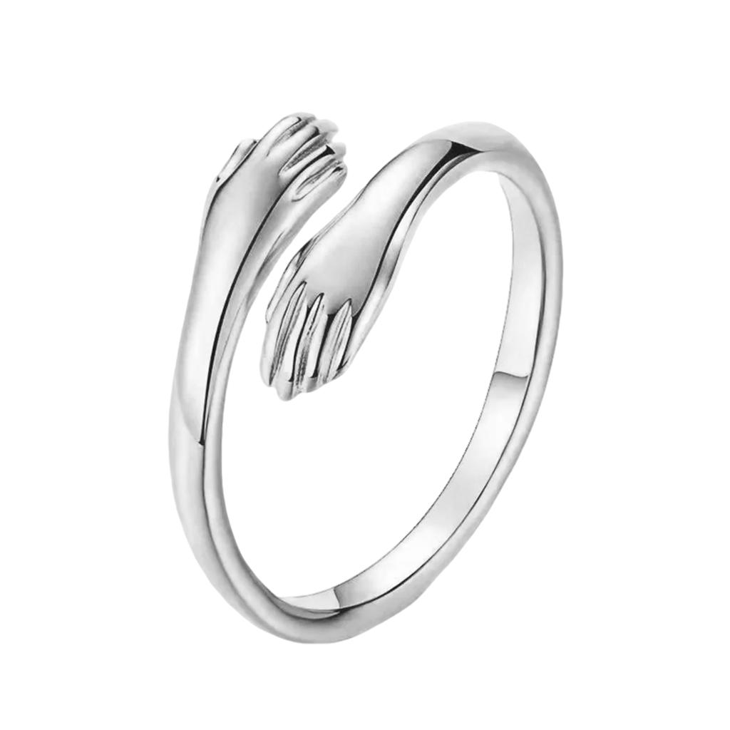 Personalisierter benutzerdefinierter Edelstahlschmuck Umarmungsring Geeignet für Eltern-Kind-Paare