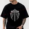 Vintage Wing Print Motorcycle T-Shirt Men Cotton O-neck Short Sleeve TShirt Fashion Tops Tee