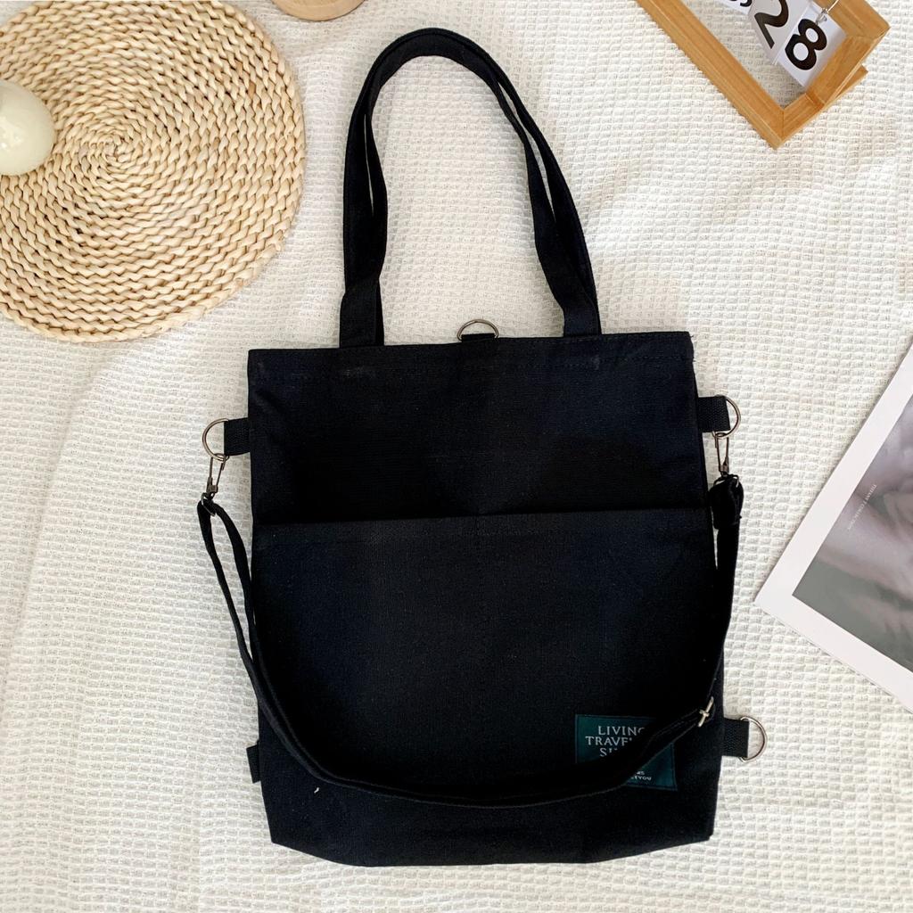 Simple Women Shoulder Canvas Bags Fashi College Student Girls Crossbody Bag Backpack Casual Commuter Ladies Handbags Book Tote