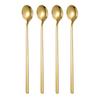 4Pcs Stainless Steel Dessert Spoons Gold Finish Long Handle Small Round Bowl Ideal for Coffee Tea Hot Chocolate Stirring Mixing4