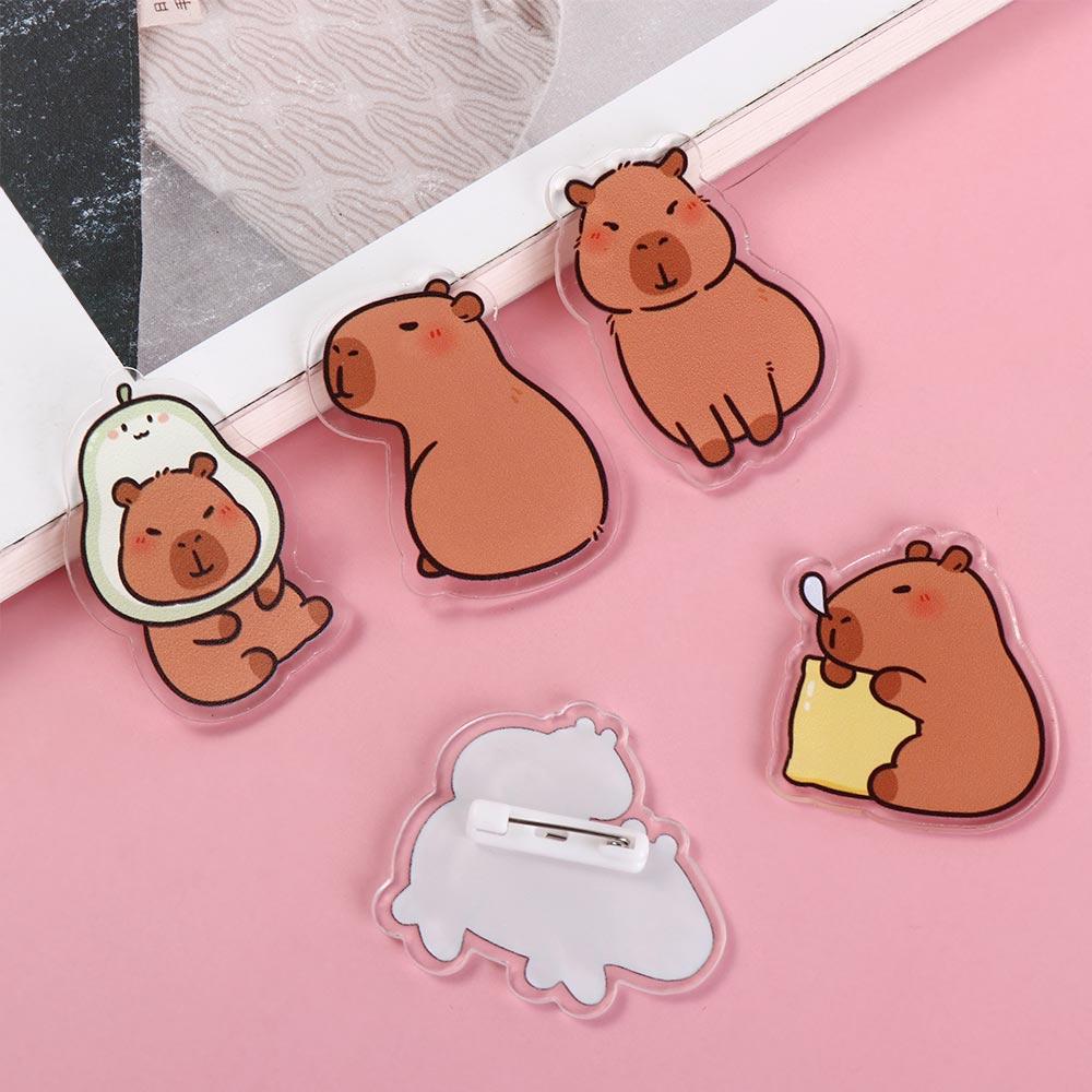 Breastpin Acrylic Capybara Pin Cute Kapibara Badge Cartoon Capybara Brooch  Unisex